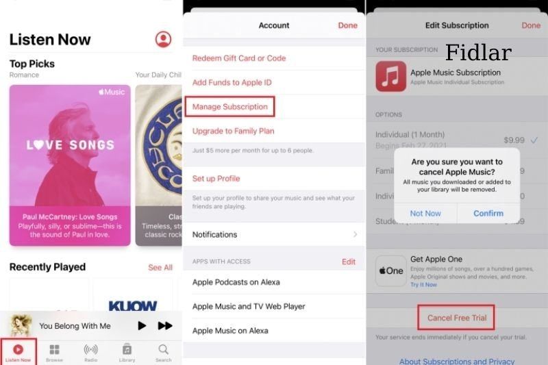Cancel Subscription Directly By Tapping On The Listen-Now