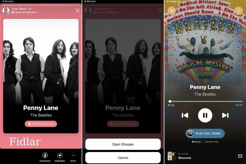 How to add Shazam music to Instagram story