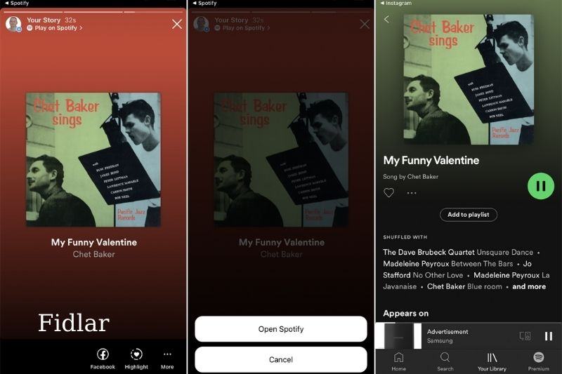How to add Spotify music to Instagram story