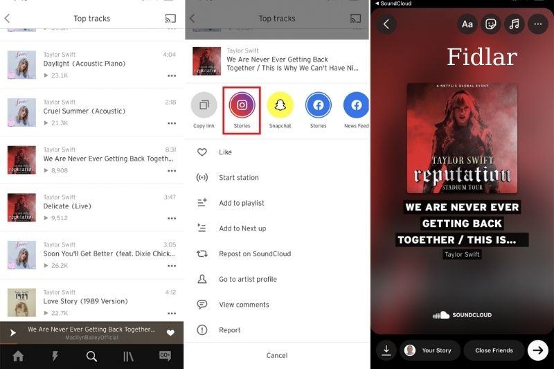 How to add Soundcloud music to an Instagram story