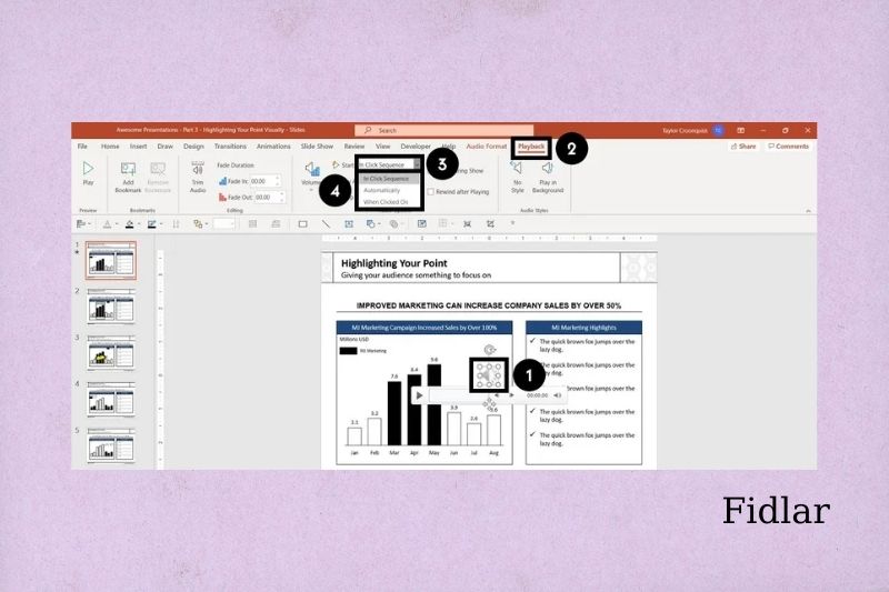 How To Adjust When Your Music Plays In Powerpoint Slide