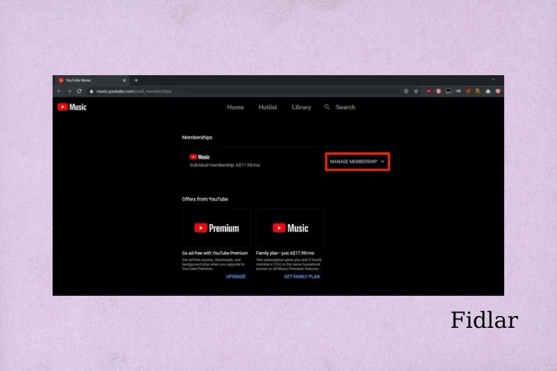 How To Cancel Your Youtube Music Subscription Using A Desktop Browser - Step 1